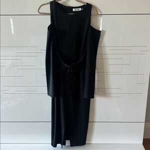 Elegant Black Cold Shoulder Dress